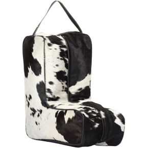 Myra Bag Swart Black & White Cowhide & Leather Boot Bag S-1318