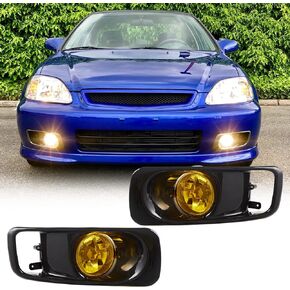 Driving Fog Lights Replacement For Honda Civic 1999 2000 With H3 12V 55W Switch And Wiring Kit Yellow Lens