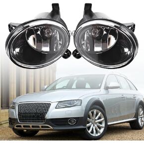 munirater 1 Pair Fog Lights Clear Lens Replacement for A4 S4 B8 Sedan 2009-2012 Left and Right Side with H11 12V 55W Bulbs