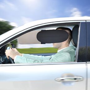 Car Window Sunshade TFY Car Sun Visor Sunshade Extender Sun Glare Reducer, 1 Piece - Silver