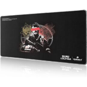 EUREKA ERGONOMIC & Call of Duty Warzone The Drop لوحة ماوس للألعاب، ممتدة XXL كبيرة سوداء اللون للمنزل والمكتب والكمبيوتر المكتبي وملحقات لوحة المفاتيح ولوحة الماوس مع قاعدة مطاطية غير قابلة للانزلاق وحواف مخيطة