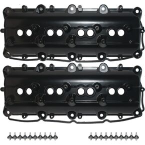 V8 Upgrade Aluminum Valve Cover Set Compatible with 2006-2023 Dodge Chrysler 300 2016-2024 Ram 1500 Replace# 53022085AD 53021333BA 53022085AC