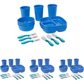 ECR4Kids My First Meal Pal Combo Set, Children's Tableware, Blue, 15-Piece