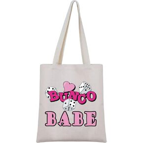 G2TUP Bunco Babe Tote Bag Bunco Dice Game Night Party Canvas Handbag Funny Dice Game Player Lover Gift