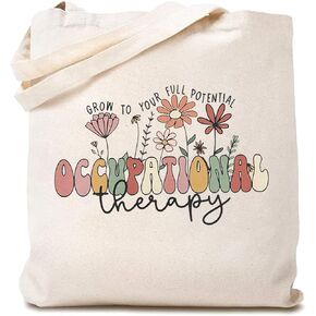 Canvas Tote Bags for Women Occupational Therapy Shoulder Bag for Trip Reusable Bag Appreciation Week Gift