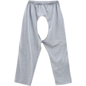 Tear Away Pants, Open Crotch Bedridden Patient Pants for Paralyzed Men Women Tearaway Pant Stretchy Soft Breathable Urine Incontinence Pants XXL Post Pants Elderly Clothing