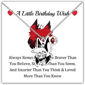 WUSUANED HH Demon Alastor Necklace Radio Demon Jewelry Hell Demon Birthday Gift Cartoon Character Lover Gift For Fans