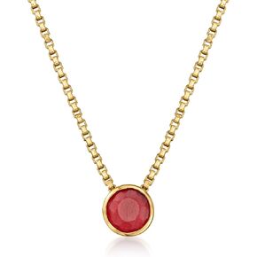 Ross-Simons 0.60 Carat Ruby Necklace in 18kt Gold Over Sterling. 18 inches