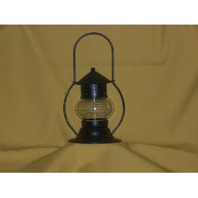 Bedside Candle Lantern, 9.5 Inches Tall, Black Tin