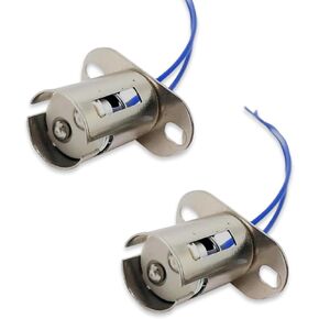2 قطعة حامل مصباح ضوء الفرامل LED 1156 للسيارات، قابس أنثى معدني مع قاعدة وأسلاك ربط مزدوجة، مجموعة مقبس توصيل واحدة، موصل لمبة إضاءة عالمية للسيارات (فضي) in Kuwait