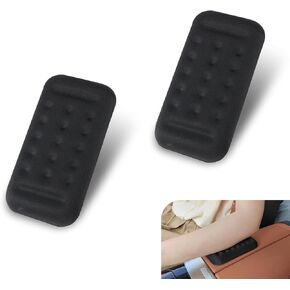 Pack-2 Car Armrest Elbow Support Cushion, Non-Slip PU Bottom + Soft Memory Foam Fatigue Relief Comfort Pad, Multifunctional Wrist Support Accessories, Universal for Cars Home (Black)