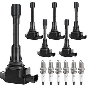 Ignition Coil Pack Spark Plug Kit fit for 3.7 V6 2009-2020 Nissan 370Z, Infiniti G37 M37 Q50 Q60 Q70 Q70L QX50 QX70 2009 2010 2011 2012 2013 2014 2015 2016 2017 2018 2019, UF617 22448EY00A