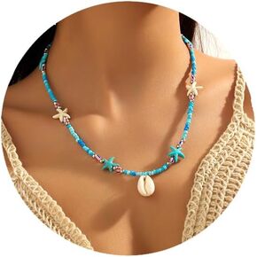 Seashell Conch Necklaces for Women Bohemian Beads Beaded Necklace Pearl Choker Necklace Hawaiian Boho Necklace Jewelry Gift