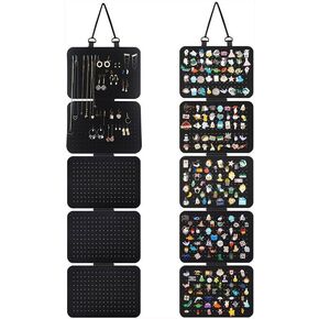 Earring Organizer Storage Holder 5 Pieces Felt Detachable Hanging Jewelry Organizer With 20 Hanger Metal Hooks For Necklaces Rings Pin Display Board For Women Girls 1 Piece