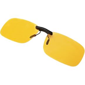 Clip On Night Driving Glasses - Polarized Anti Glare Night Vision Sunglasses for Wearing Over Prescription Glasses