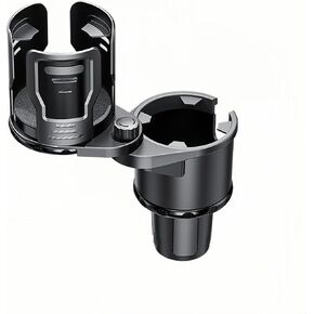 car cup holder expander, black 2-in-1 car cup holder expander, 360° rotating cup holder, base size adjustable car cup holder, suitable for large water cups and various beverage cups on the car.