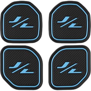 4PCs Anti dust Mat Inserts Coaster fit for Jeep Wrangler JL JLU 2018-2024 Sports Rubicon Gladiator JT Front & Rear Non-Slip Auto Cup Holder Liner Pad Interior Accessories (Pink)