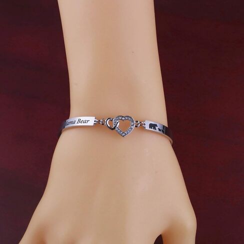BOSATE Mother Gift Mama Bear Bracelet New Mom Gifts Mama Bear Jewelry Gift Polar Bear Bracelet Sweet Family Jewelry Mom Gifts for Mother Mom in Saudi Arabia