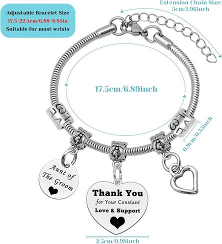 Mxrymvu Aunt of the Groom Gift Aunt of the Bride Gift Aunt Bracelet Wedding Gift for Aunt Bridal Shower Gift Appreciation Gift for Aunt Thank You for Your Constant Love and Support Jewelry in Saudi Arabia