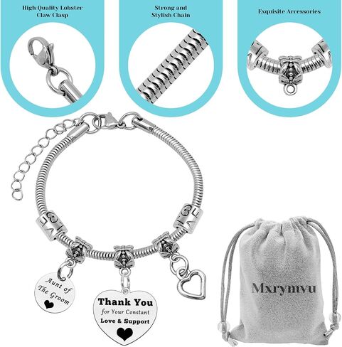 Mxrymvu Aunt of the Groom Gift Aunt of the Bride Gift Aunt Bracelet Wedding Gift for Aunt Bridal Shower Gift Appreciation Gift for Aunt Thank You for Your Constant Love and Support Jewelry in Saudi Arabia