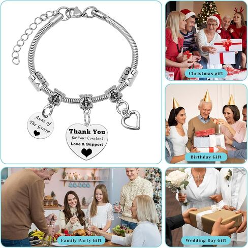Mxrymvu Aunt of the Groom Gift Aunt of the Bride Gift Aunt Bracelet Wedding Gift for Aunt Bridal Shower Gift Appreciation Gift for Aunt Thank You for Your Constant Love and Support Jewelry in Saudi Arabia
