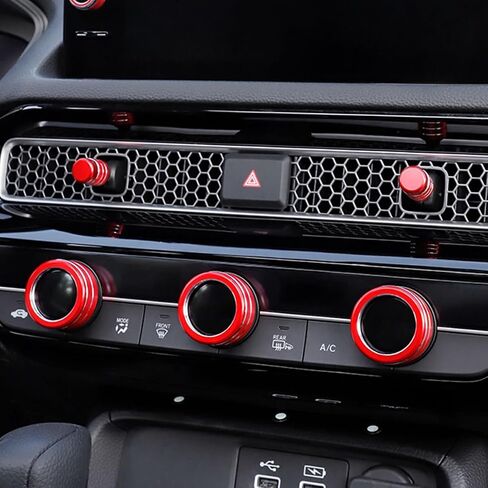 for Honda CRV HRV Accord 2023 2024 for 2022-2024 Civic Center Console AC Knobs Air Conditioning Switch Ring, Red 3pcs in Saudi Arabia