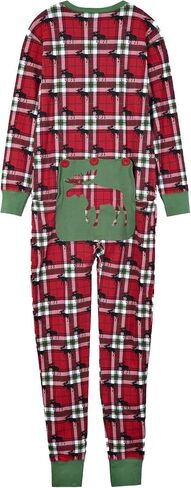 Adult Union Suit One-Piece - Holiday Moose on Plaid in Saudi Arabia