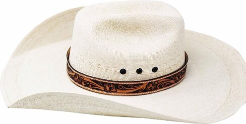 تشالنجر 1 بوصة واسعة مصنوعة يدويا الغربية العتيقة الأزهار المزخرفة قبعة جلدية الفرقة 24RTL05-A in Kuwait