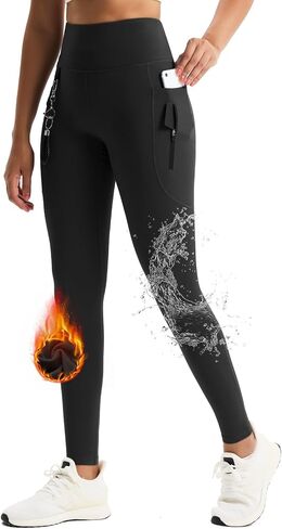 Women's 27" High Waisted Hiking Leggings with Zipper Pockets Tummy Control Workout Running Yoga Cargo Pants in Kuwait