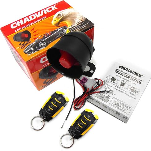 CHADWICK Car Horn Siren Alarm,Universal Car Alarm Security Protection System with 2 Remote Controls,7-Level Sensitivity,12v,Anti-Theft Device,No Thread Trimmin,Non-Destructive Installation (CW-8182) in Kuwait