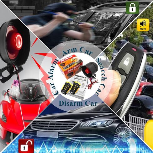 CHADWICK Car Horn Siren Alarm,Universal Car Alarm Security Protection System with 2 Remote Controls,7-Level Sensitivity,12v,Anti-Theft Device,No Thread Trimmin,Non-Destructive Installation (CW-8182) in Kuwait