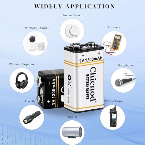 9V Batteries 2pack-9V Rechargeable Lithium ion battery 1200mAh stable output replacement batteries for microphone or smoke detector in Saudi Arabia
