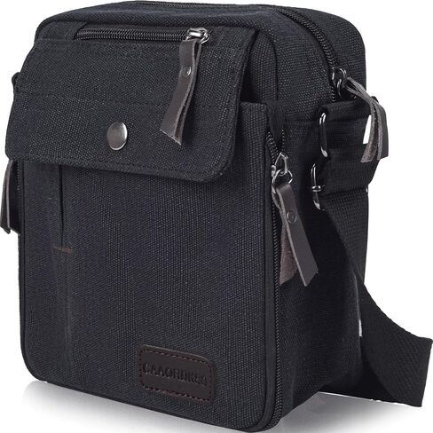 Canvas Vintage Messenger Bag Mini Crossbody Bag Shoulder Bag for Men, Small Messenger Satchel Bag Purse for Women in Saudi Arabia