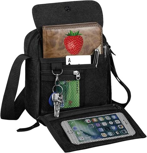 Canvas Vintage Messenger Bag Mini Crossbody Bag Shoulder Bag for Men, Small Messenger Satchel Bag Purse for Women in Saudi Arabia
