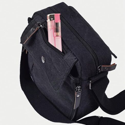 Canvas Vintage Messenger Bag Mini Crossbody Bag Shoulder Bag for Men, Small Messenger Satchel Bag Purse for Women in Saudi Arabia