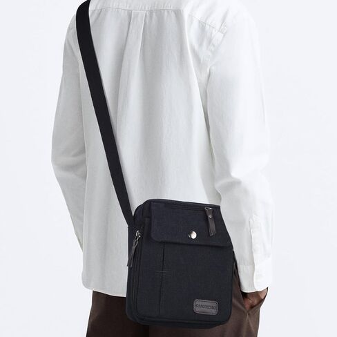 Canvas Vintage Messenger Bag Mini Crossbody Bag Shoulder Bag for Men, Small Messenger Satchel Bag Purse for Women in Saudi Arabia