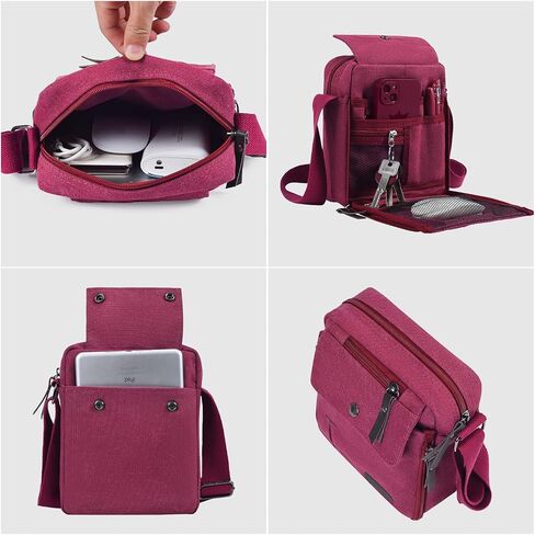 Canvas Vintage Messenger Bag Mini Crossbody Bag Shoulder Bag for Men, Small Messenger Satchel Bag Purse for Women in Saudi Arabia