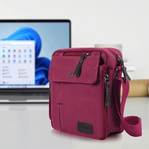 Canvas Vintage Messenger Bag Mini Crossbody Bag Shoulder Bag for Men, Small Messenger Satchel Bag Purse for Women in Saudi Arabia