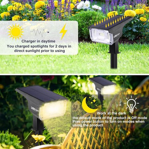 أضواء كاشفة تعمل بالطاقة الشمسية في الهواء الطلق، 40 مصباح LED متغير الألوان RGB للمناظر الطبيعية، أضواء كاشفة متعددة الألوان تعمل بمنفذ USB، 14 لونًا لركوب الدراجات التلقائي للفناء والحديقة، عبوة من قطعتين in Saudi Arabia
