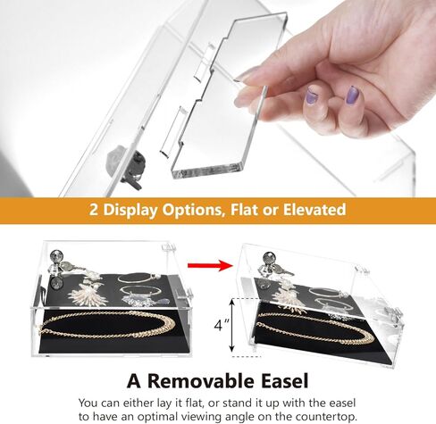 MOOCA Lockable Acrylic Display Cases for Collectibles with a Luxurious Removable Pad, Ideal for Showcasing Collectibles, Watches, Jewelry, Eyewear, and Knives in Kuwait