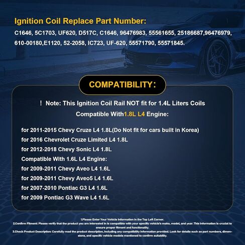 4PCS UF491 Ignition Coils Pack & XP5263 Iridium Spark Plugs Compatible with BUICK CHEVROLET GMC PONTIAC SAAB SATURN 2.0L 2.2L 2.4L L4 Replace#UF645 C1552 12638824 12578244 in Kuwait