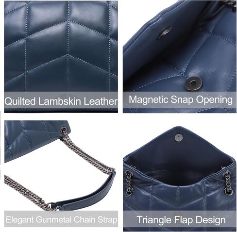 DORIS&JACKY Designer Leather Shoulder Purse For Women Lambskin Quilted Tote Bag With Convertible Chain Strap in Saudi Arabia