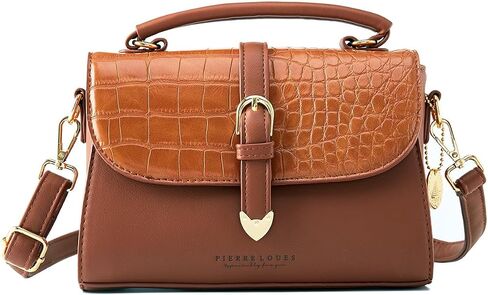 Retro Satchel Crossbody Handbags for Women, Trendy Crocodile Designer Leather Flap Top Handle Purses Shoulder Bag in Saudi Arabia