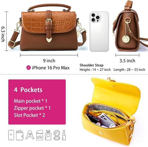 Retro Satchel Crossbody Handbags for Women, Trendy Crocodile Designer Leather Flap Top Handle Purses Shoulder Bag in Saudi Arabia