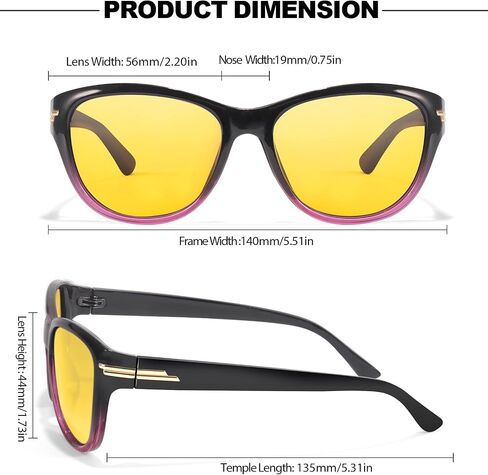 Night Driving Glasses for Women Polarized Yellow Night Vision Glasses Anti Glare IF2317 in Kuwait