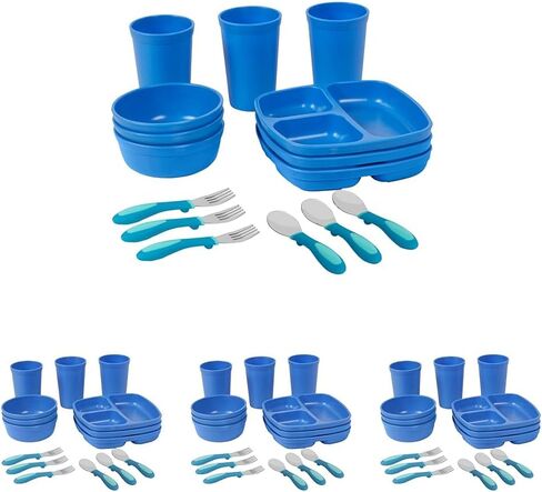 ECR4Kids My First Meal Pal Combo Set, Children's Tableware, Blue, 15-Piece in Saudi Arabia