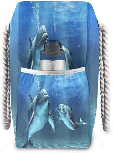 Beach Bag Dolphins Tote Travel Bag luggage bag Grocery Shopping Bag Carry Bag in Kuwait