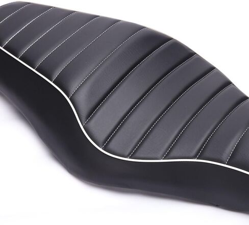 Motorcycle Seats - Front Driver Rear Passenger Two Up Leather Seat Cushion Compatible With Harley Sportster 883 1200 2005-2019 Iron 883 2009-2021 Forty Eight And More (Black Printing) in Kuwait