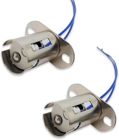 2 قطعة حامل مصباح ضوء الفرامل LED 1156 للسيارات، قابس أنثى معدني مع قاعدة وأسلاك ربط مزدوجة، مجموعة مقبس توصيل واحدة، موصل لمبة إضاءة عالمية للسيارات (فضي) in Kuwait