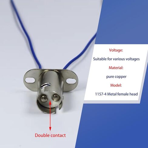 2 قطعة حامل مصباح ضوء الفرامل LED 1156 للسيارات، قابس أنثى معدني مع قاعدة وأسلاك ربط مزدوجة، مجموعة مقبس توصيل واحدة، موصل لمبة إضاءة عالمية للسيارات (فضي) in Kuwait